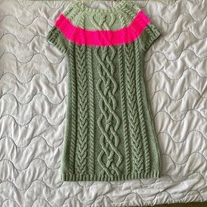Gray and Pink knitted Isaac Mizrahi long sweater dress 5-6